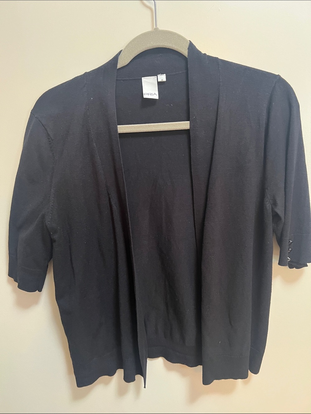 Pria Black Open Front Women’s Sweater Cardigan